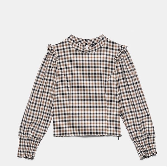 Zara Plaid Top - Picture 4 of 11